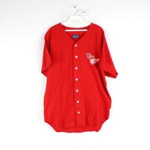Vintage 90s Detroit Red Wings Baseball Jersey USA
